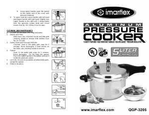 Manual Imarflex QGP-3205 Pressure Cooker