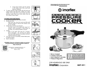 Manual Imarflex QGP-3211 Pressure Cooker
