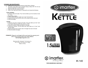 Handleiding Imarflex IK-140 Waterkoker