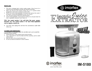 Manual Imarflex IM-5180 Juicer