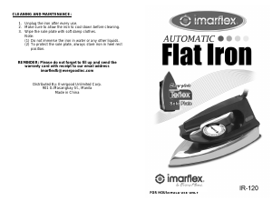 Handleiding Imarflex IR-120 Strijkijzer