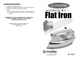 Handleiding Imarflex IR-160T Strijkijzer
