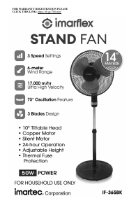 Handleiding Imarflex IF-365BK Ventilator