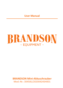 Bruksanvisning Brandson 304581 Skruvdragare