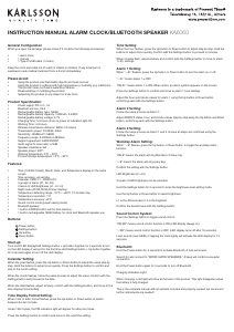 Manual Karlsson KA6060PU Despertador