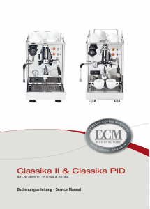 Handleiding ECM Classika PID Espresso-apparaat