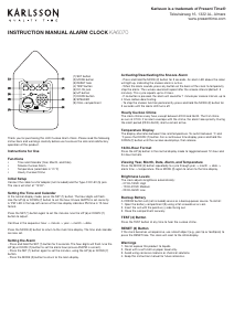 Bedienungsanleitung Karlsson KA6070OR Wecker