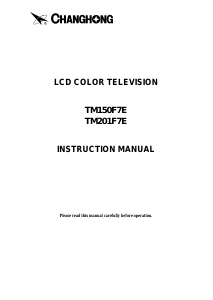 Manual Changhong TM201F7E LCD Television
