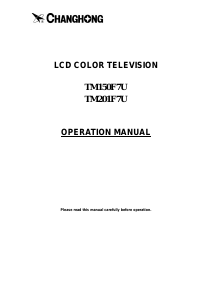 Manual Changhong TM201F7U LCD Television