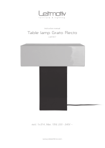 Bedienungsanleitung Leitmotiv LM2307BK Grato Recto Leuchte