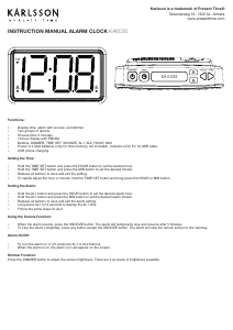 Manual Karlsson KA6035WH Alarm Clock