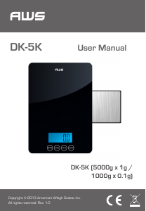 Handleiding AWS DK-5K Keukenweegschaal