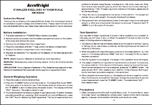 Manual AccuWeight AW-KS003 Kitchen Scale