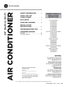 Mode d’emploi GE AJCQ10DWH Climatiseur
