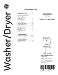 Manual de uso GE GUD27ESPMDG Secadora