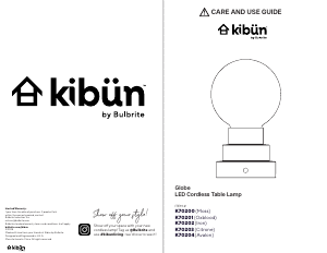 Bruksanvisning Kibün K70204 Globe Lampa