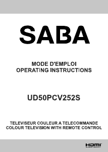 Mode d’emploi SABA UD50PCV252S Téléviseur LED