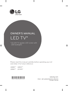 Brugsanvisning LG 55UF695V LED TV