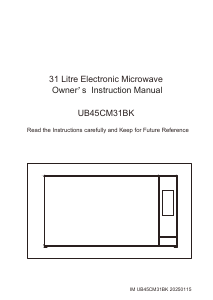 Bruksanvisning Cata UB45CM31BK Mikrovågsugn