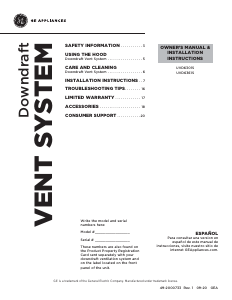 Manual de uso GE UVD6361SPSS Campana extractora