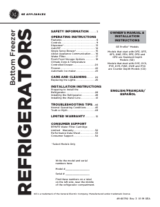 Manual de uso GE GFE28GSKSS Frigorífico combinado