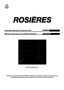 Mode d’emploi Rosières RIEFS644SCA Table de cuisson