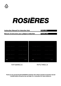 Mode d’emploi Rosières RIFS744SCA Table de cuisson