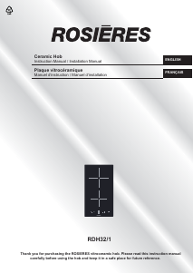 Mode d’emploi Rosières RDH32/1 Table de cuisson