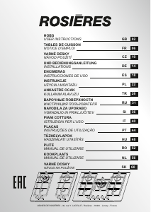Mode d’emploi Rosières RDK74MBB/1 Table de cuisson