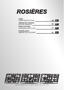 Manual Rosières RHG75WC5X Hob