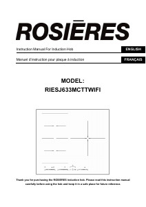 Mode d’emploi Rosières RIESJ633MCTTWIFI Table de cuisson