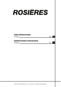 Bruksanvisning Rosières RFC3O0979PN WF Ugn