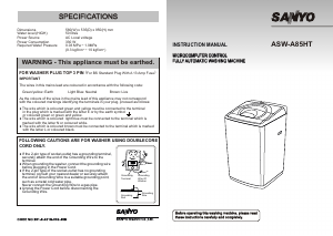 Manual Sanyo ASW-A85HT Washing Machine