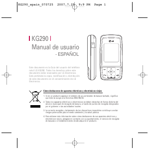 Manual de uso LG KG290 Teléfono móvil