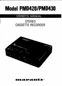 Manual Marantz PMD420 Tape Recorder