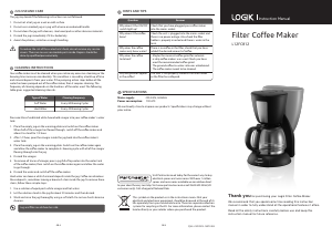 Manual Logik L12FCB12 Coffee Machine
