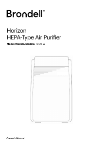 Mode d’emploi Brondell P200-W Purificateur d'air