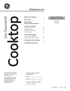 Handleiding GE PGP9830DRBB Profile Kookplaat