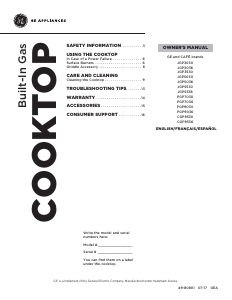 Mode d’emploi GE PGP9030SLSS Profile Table de cuisson