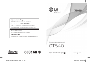 Bedienungsanleitung LG GT540 Handy