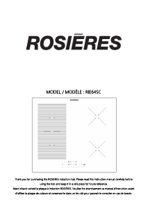 Bruksanvisning Rosières RIE64SC Häll