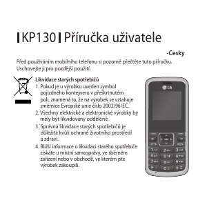 Manuál LG KP130 Mobilní telefon