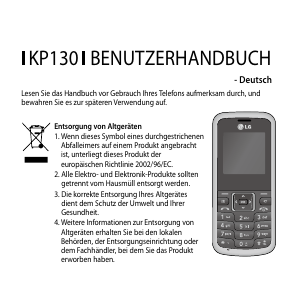 Bedienungsanleitung LG KP130 Handy