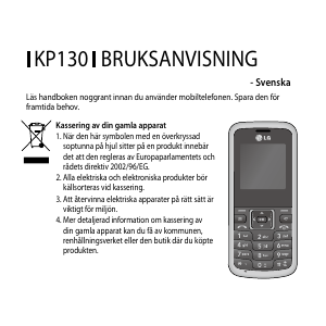 Käyttöohje LG KP130 Matkapuhelin