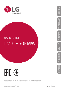 Manual LG LMQ850EMW Mobile Phone