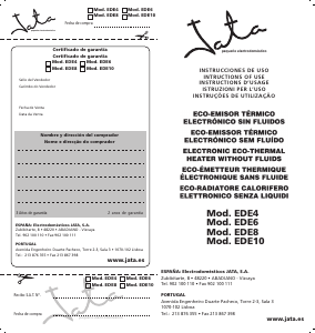 Manual Jata EDE4 Heater