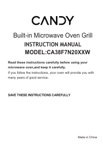 Manual de uso Candy CA38F7N20XXW Microondas