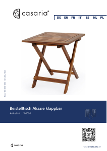 Bedienungsanleitung Casaria 100030 Gartentisch