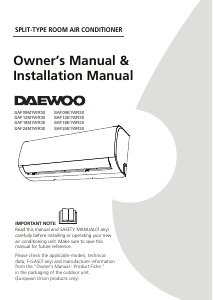 Manual Daewoo SAF18E1WR30 Air Conditioner