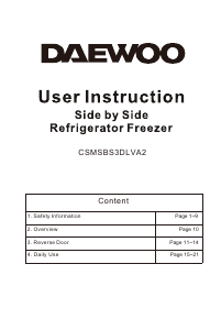 Manual Daewoo CSMSBS3DLVA2 Fridge-Freezer
